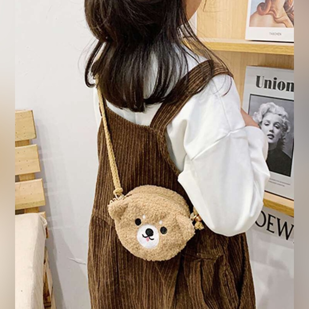 Kids Cartoon Bear Design Crossbody Bag